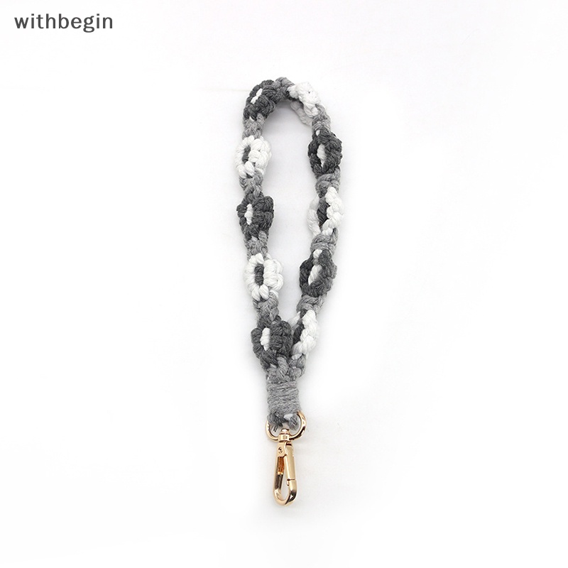 Vòng Đeo Tay / Móc Khóa Macrame Họa Tiết Hoa Cúc Phong Cách Bohemian Sáng Tạo