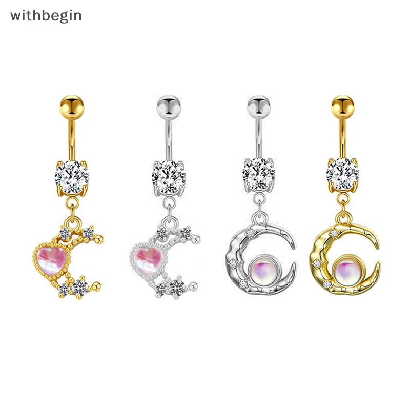 Khuyên Rốn Bằng Thép Không Gỉ Hình Trăng Sao Thời Trang Cho Nữ