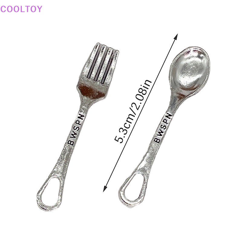 Set 4 Muỗng Nĩa Trang Trí Nhà Búp Bê Tỉ Lệ 1: 6