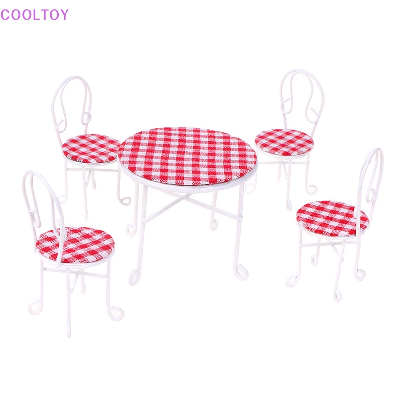 Bộ Bàn Ghế Mini Bằng Sắt Tỉ Lệ 1: 12 Trang Trí Nhà Búp Bê