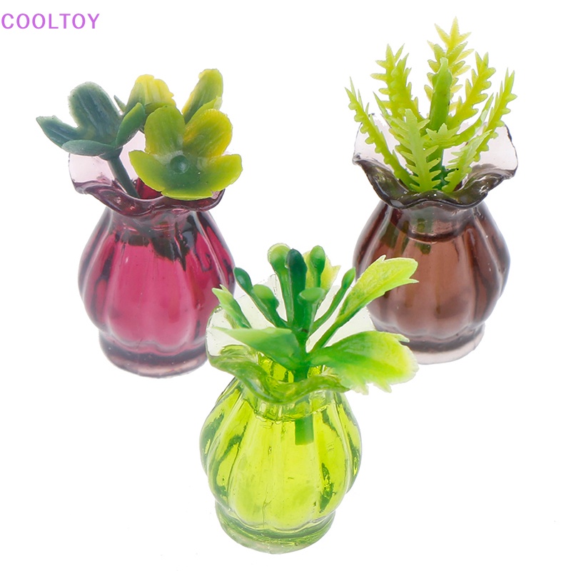 Set 5 Bình Hoa Mini Tỉ Lệ 1: 12 Dùng Để Trang Trí Nhà Búp Bê