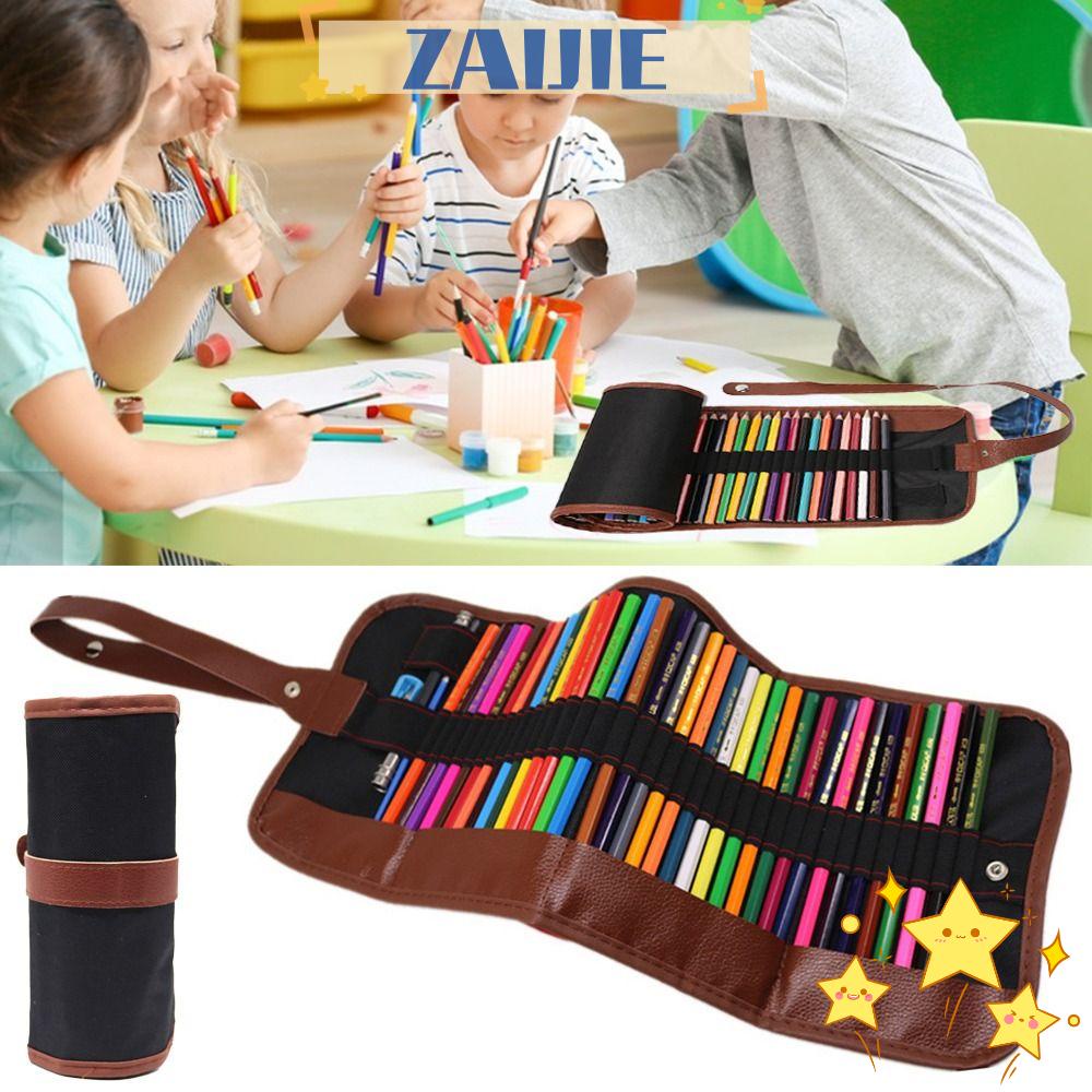 Túi Cuộn 24 / 36 / 48 / 72 Lỗ Đựng Cọ Trang Điểm Cho Văn Phòng / Trường Học Ốp