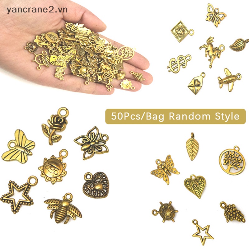 Bộ 50 Mặt Vòng cổ / Vòng Tay / Trang Sức Bằng Kim Loại Hỗn Hợp DIY yancrane2.vn