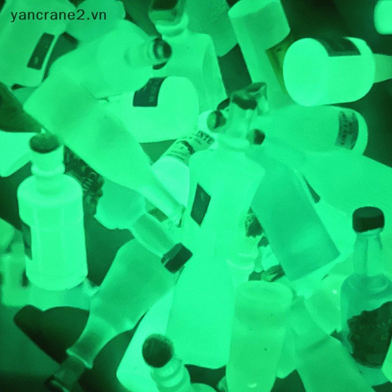 Bộ 3 Đồ trang trí Chai Bia Màu Xanh Dương Dạ Quang Dùng Trang Trí Tiểu Cảnh / Nhà Búp Bê yancrane2.vn