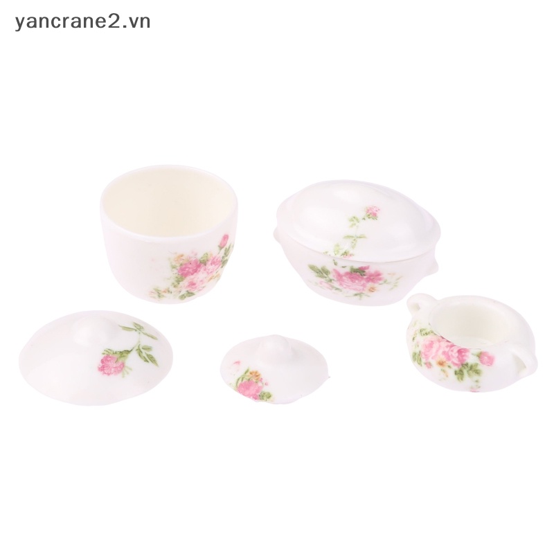 1 Bộ Nồi Hầm Súp Trang Trí Nhà Búp Bê 1: 12 Có Nắp Đậy