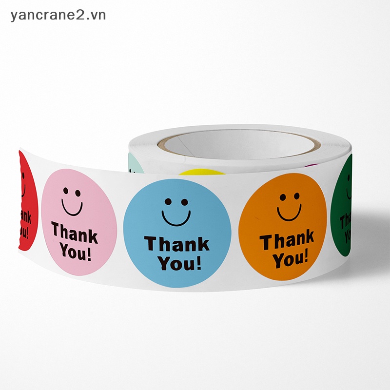 Cuộn 500 Sticker Thank You Dán Trang Trí Túi Bánh {yancrane2.vn}