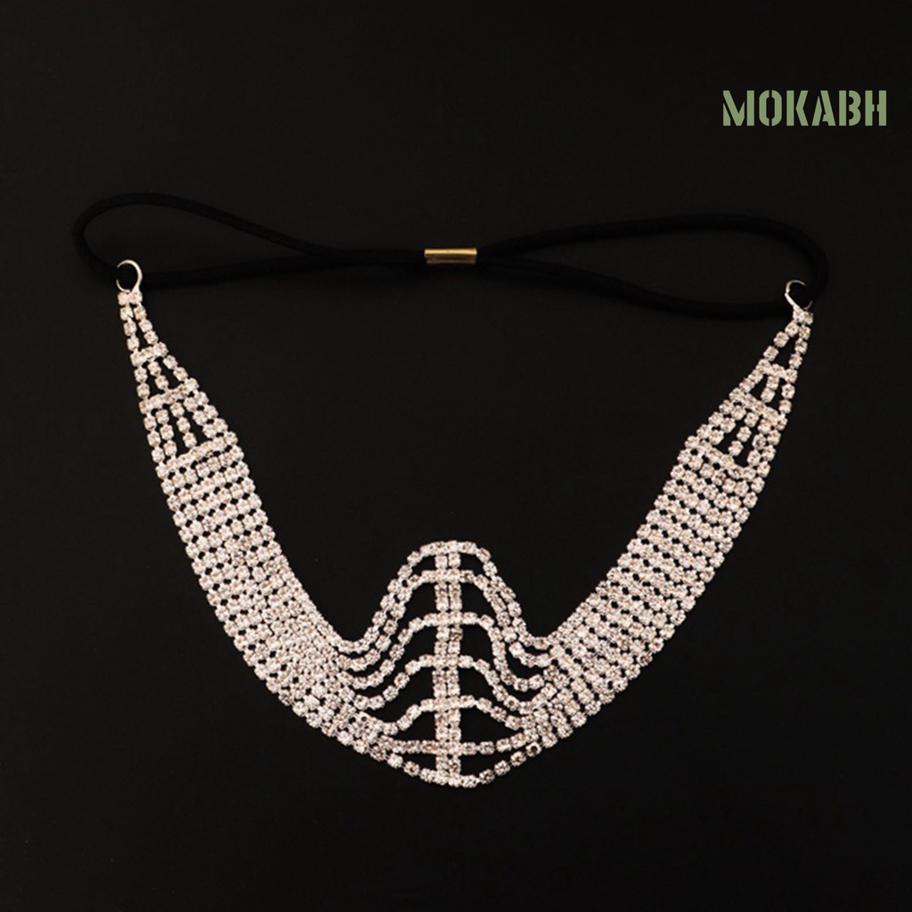 Băng Đô Cài Tóc Nhiều Lớp Đính Đá Co Giãn Tốt Chống Trượt Cho Cô Dâu