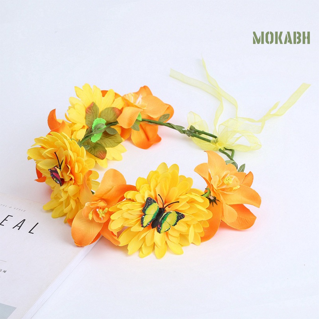 Phụ Kiện Vương Miện Hoa Thắt Dây Phong Cách Bohemia Dùng Làm Đạo Cụ Chụp Ảnh Cưới