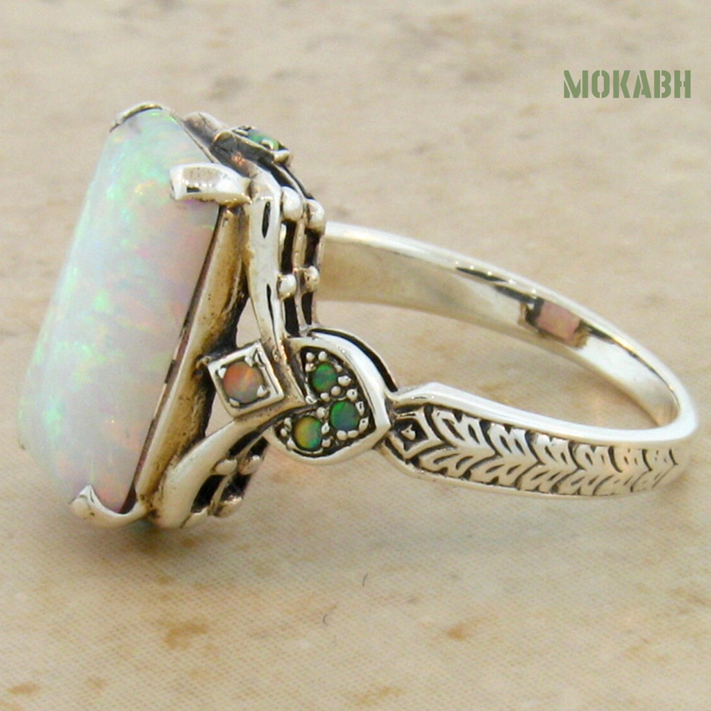 Nhẫn Hình Vuông Đính Đá Quý Nhân Tạo Phong Cách Vintage Dành Cho Nữ
