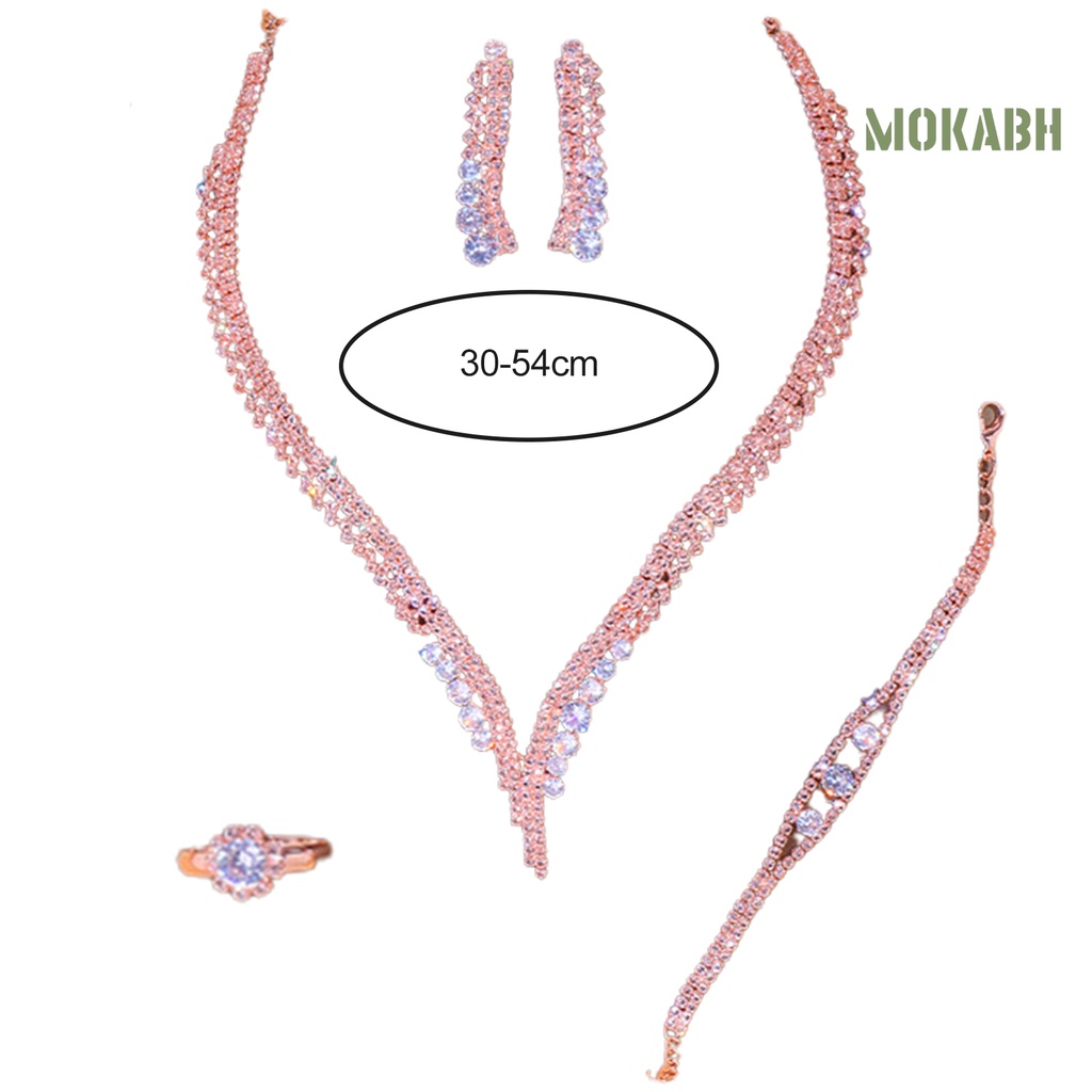 1 Bộ Trang Sức Đính Đá Lấp Lánh Sang Trọng Cho Cô Dâu