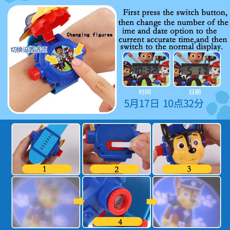 Đồng Hồ Chiếu Kỹ Thuật Số 24 Hoạt Hình Paw Patrol