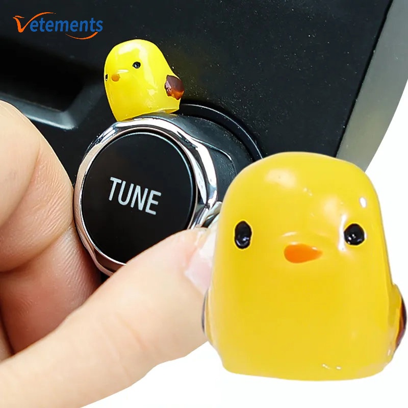 Bộ 5 Tượng Gà Con Hoạt Hình Mini Trang Trí Xe Hơi