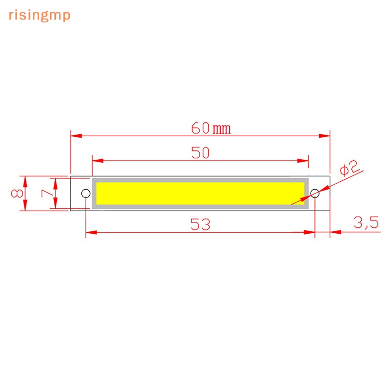 Dây Đèn LED COB 3V-4V DC 60mm 8mm 1W 3W Ánh Sáng Trắng / Xanh Dương / Đỏ Dành Cho Xe Đạp DIY