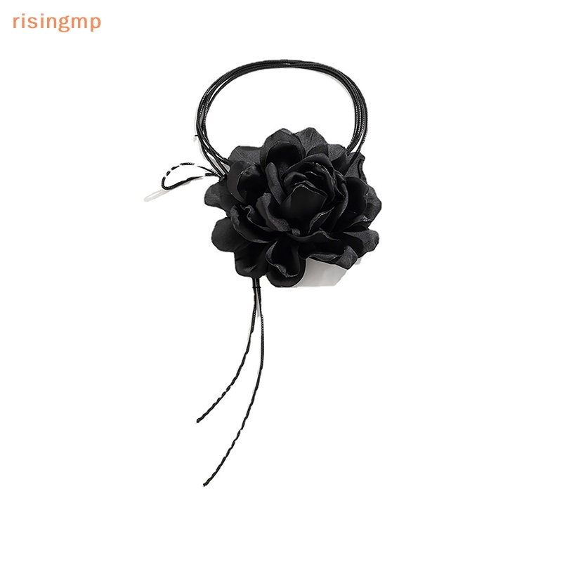 Vòng Cổ Choker Bản To Đính Nơ Hoa Hồng Lớn Có Thể Điều Chỉnh