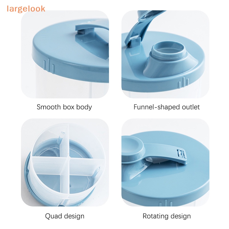 [Lớnlook] Hộp Đựng Thức Ăn Ngũ Cốc Sữa Bột Em Bé Sơ Sinh Cần Thiết Bốn Ngăn Nhỏ Gọn