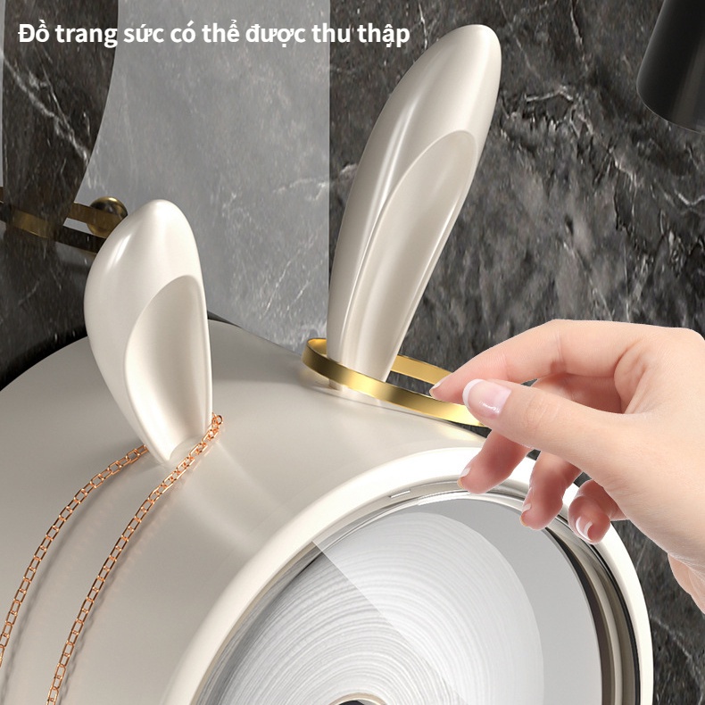 Hộp Đựng Khăn Giấy Vệ Sinh Đa Năng Chống Thấm Nước Tiện Dụng Hộp Đựng Khăn Giấy Gắn Hình Thỏ Dễ Thương Trong Nhà Vệ Sinh Treo Tường