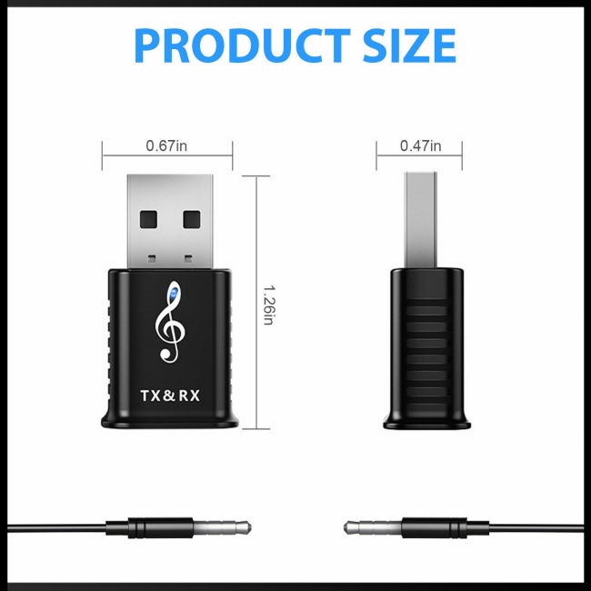 Usb Nhận Tín Hiệu Âm Thanh Bluetooth 5.0 Cho Tv Pc Xe Hơi