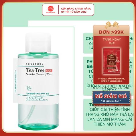 Nước Tẩy Trang Giảm Mụn Làm Dịu Da Bring Green Tea Tree Cica Sensitive Cleansing Water 500ml