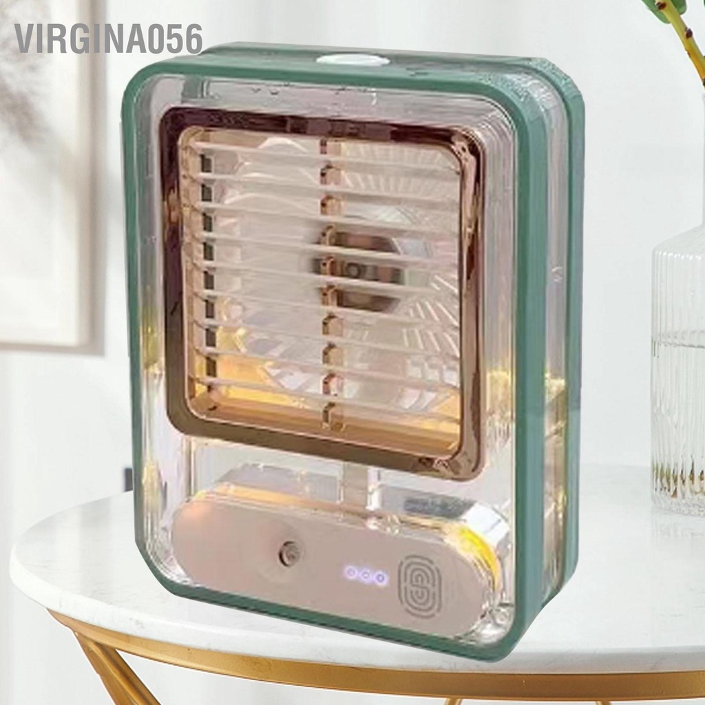 Virgina056 Quạt Phun Sương Để Bàn 3 Tốc Độ Sạc USB Êm Nước Có Đèn Ngủ Cho Phòng Văn Du Lịch