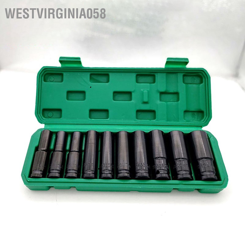 Westvirginia058 10 Chiếc 1/2 Bộ Ổ Cắm 10Mm Đến 24Mm Vít Lục Giác Giao Diện Cờ Lê Điện Máy Khoan Khí Nén Tác Động