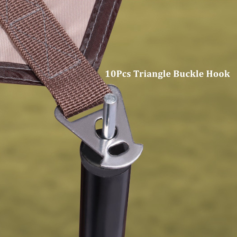 Set 10 Móc Khóa Tam Giác Bằng Thép Không Gỉ Dùng Để Cố Định Lều Trại