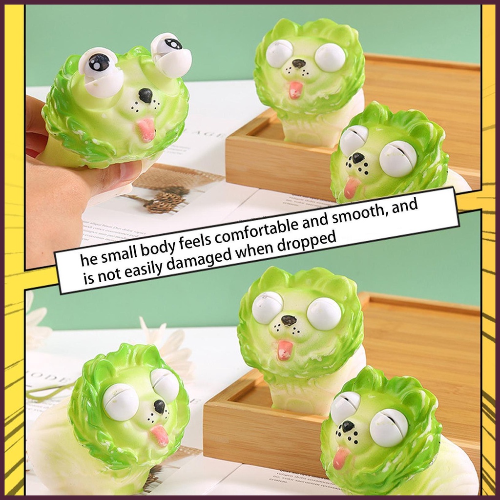 Đồ Chơi Nắn Bóp Hình Chú Chó Cabbage Hoạt Hình Bằng PVC Mềm Màu Sáng Trang Trí Đồ Chơi Dành Cho Trẻ Em