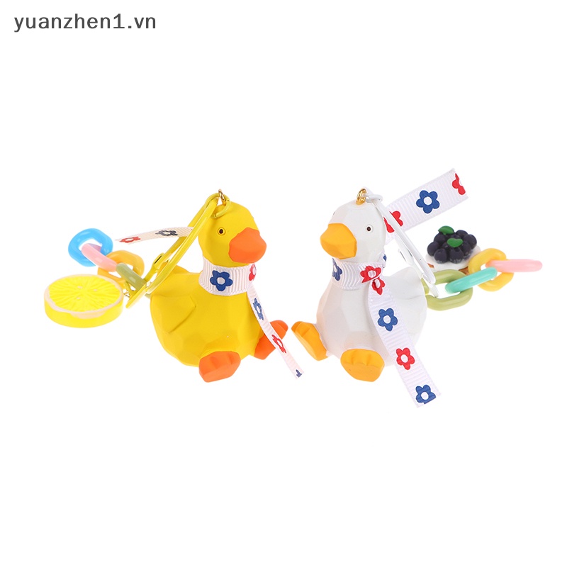 Móc Chìa Khóa Hình Vịt Vàng Thắt Nơ Dễ Thương