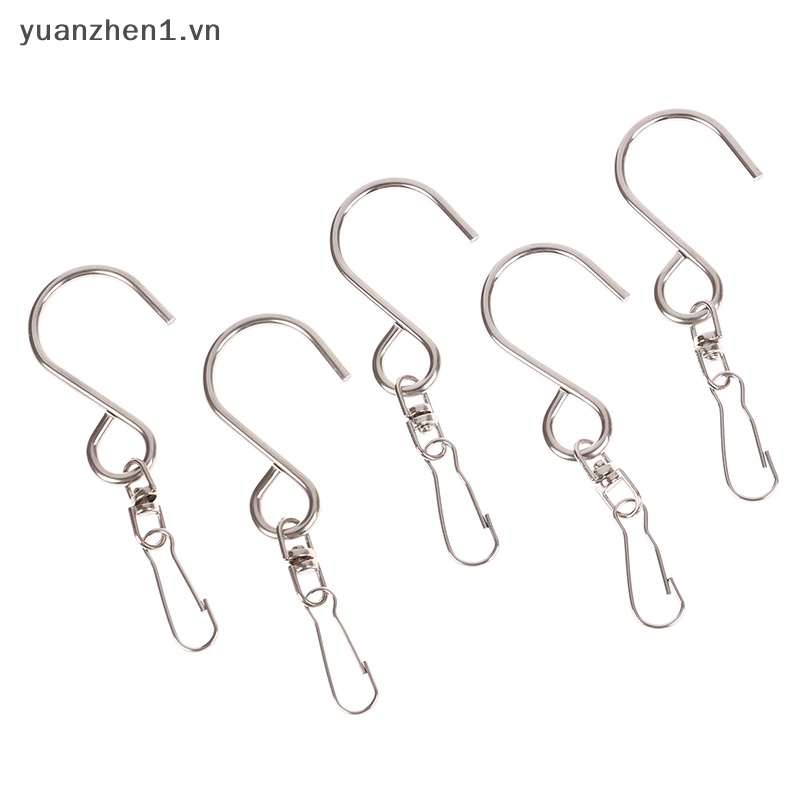 Set 5 Móc Treo Đồ Dạng Xoay Bằng Thép Không Gỉ