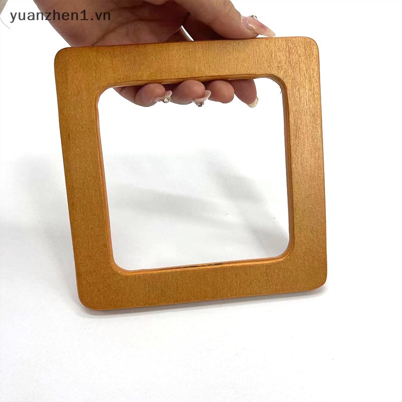 Tay Cầm Bằng Gỗ Hình Vuông Màu Trơn DIY Dành Cho Túi Xách Nữ