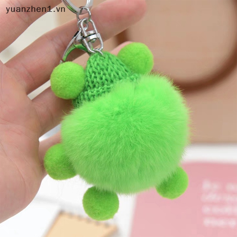 Móc Chìa Khóa Lông Thỏ Mini Dễ Thương