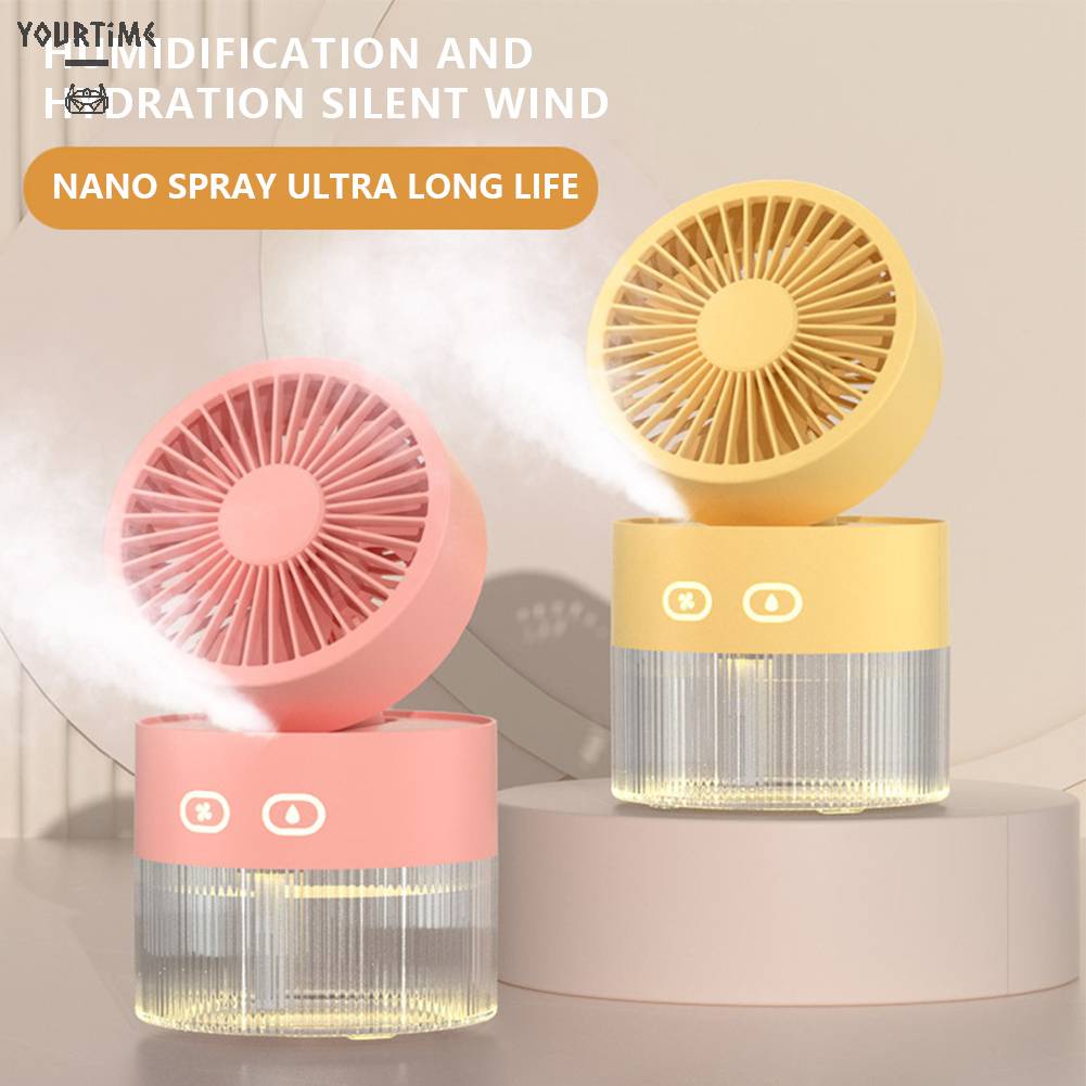 Quạt Làm Mát Phun Sương Tạo Độ Ẩm Đa Năng Có Đèn Ban Đêm