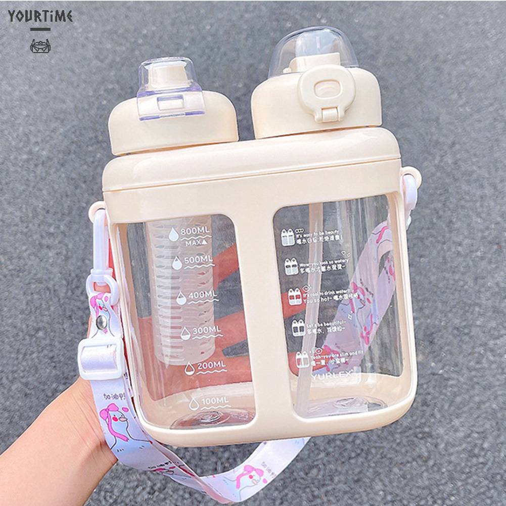 Bình Nước 1600ml Có Dây Đeo Vai Dễ Thương