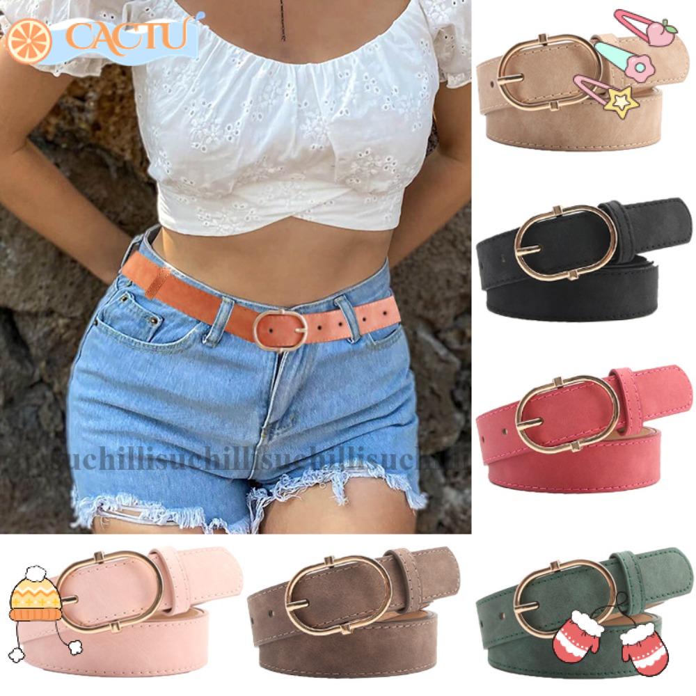 Thắt Lưng Bằng Da Màu Nhám Đơn Giản Cho Nữ