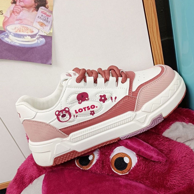 Giày Bánh Mì Cổ Thấp Mẫu Mới Năm 2023 Phong Cách Hoa Anh Đào Gấu Dâu Tây Bán Chạy Nhất Mùa Xuân Hè Cho Nữ