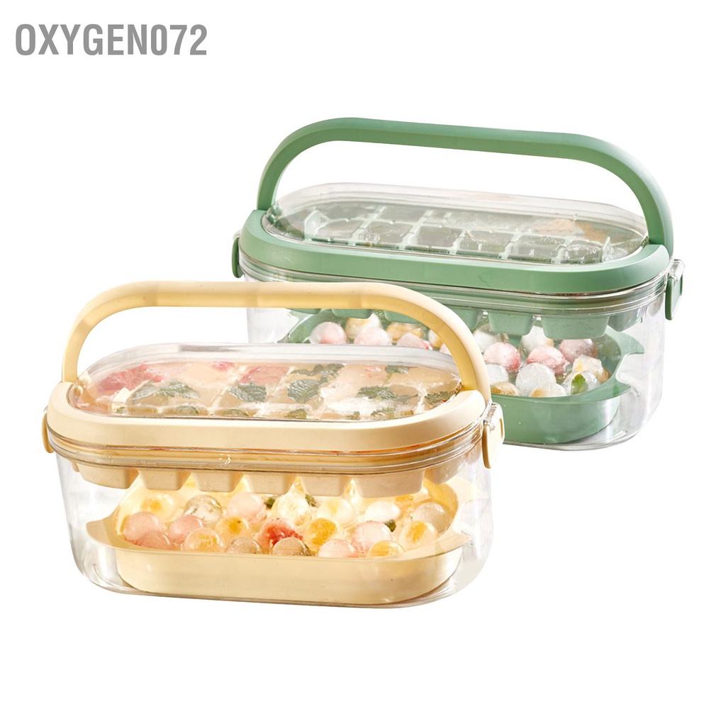 Oxygen072 Khay khuôn làm đá viên Tủ lạnh Hộp đông 2 lớp 54 lưới Di động ngoài trời Công suất lớn