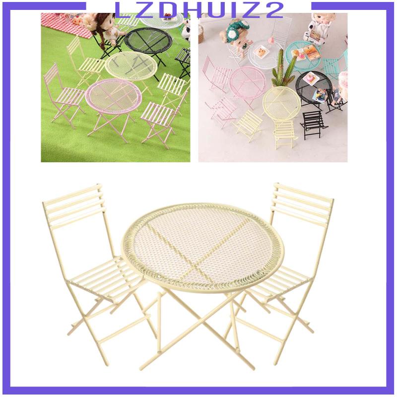 Bộ Bàn Ghế Kim Loại Tỉ Lệ 1: 12 Trang Trí Nhà Búp Bê