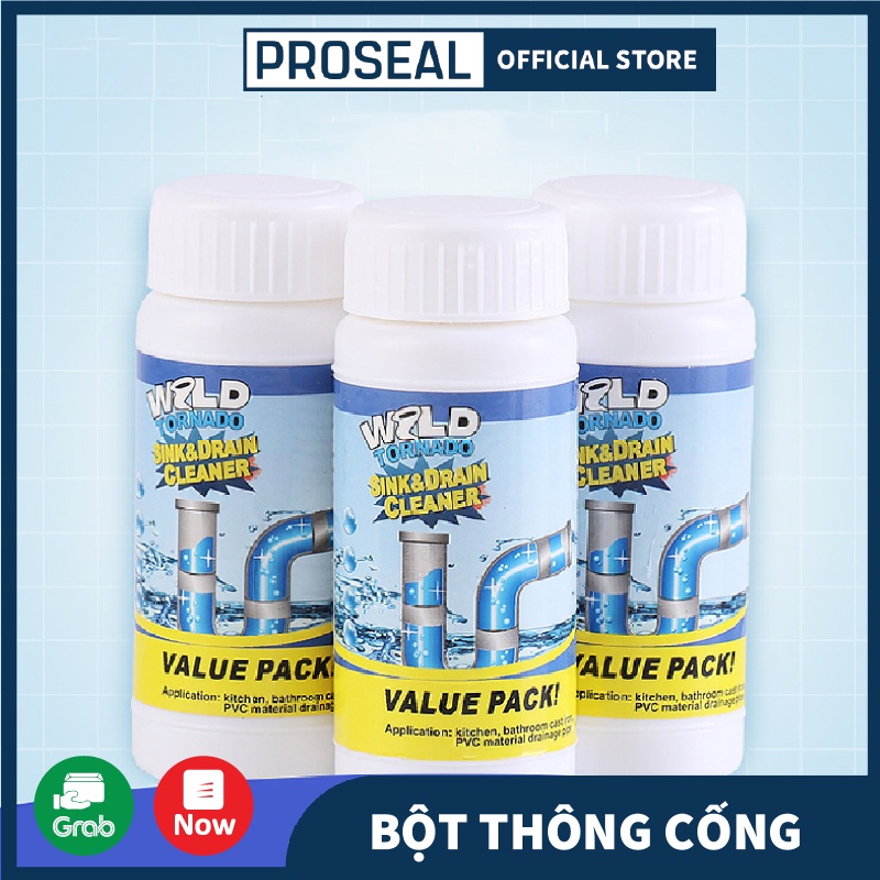 Chai Bột Thông Bồn Rửa Chén Cống Nghẹt PROSEAL, Ống thoát nước, Thông Toilet