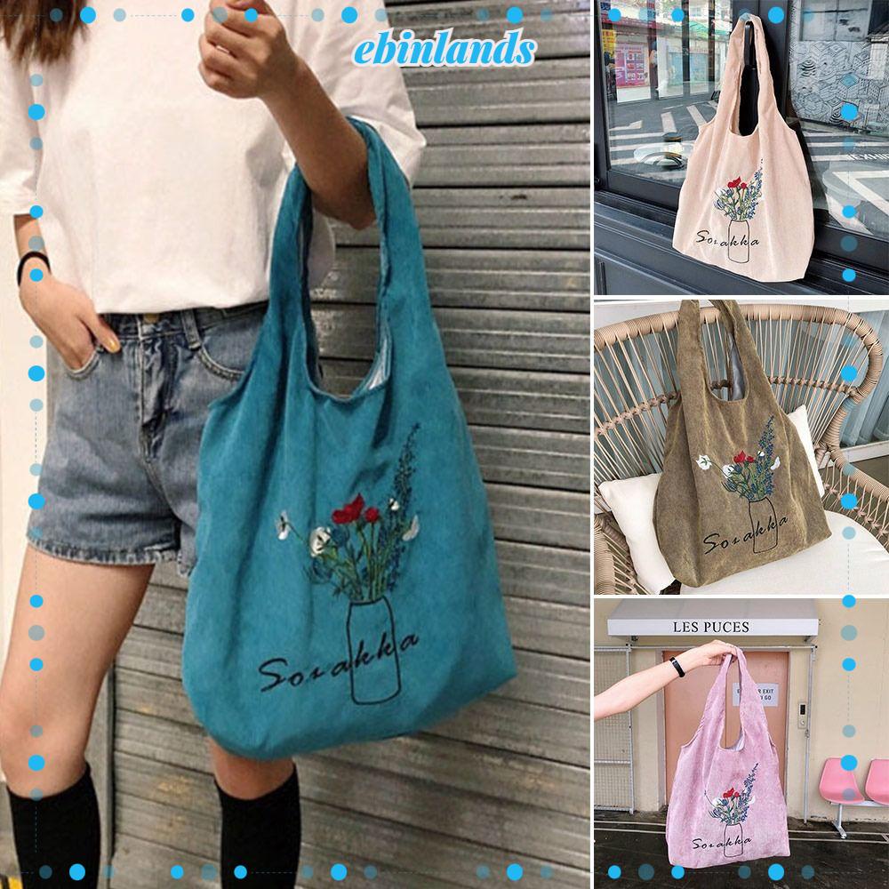 Túi Tote Đeo Vai Sức Chứa Lớn Bằng Vải Nhung Sành Điệu Thoải Mái Phong Cách Ba Lan