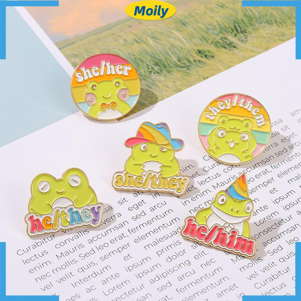 Huy Hiệu Cài Áo Bằng Hợp Kim Tráng Men Hình Chú Ếch Dễ Thương