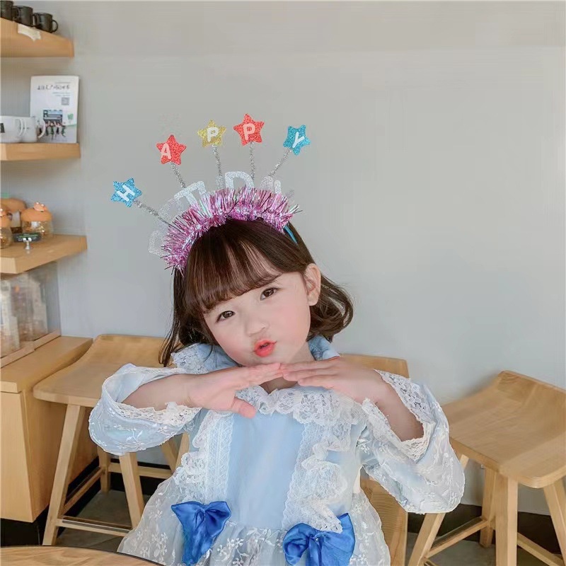 Băng Đô Hình Nón Sinh Nhật Nhiều Màu Dễ Thương Cho Bé Gái