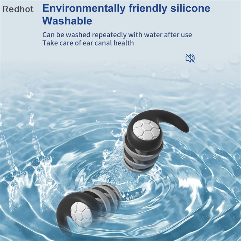 1 Cặp Nút Bịt Tai Giảm Tiếng Ồn Bằng Silicon Mềm Chống Nước Khi Bơi Lội / Lặn Thể Thao