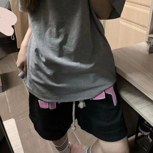 Quần Thể Thao Bóng Rổ Lưng Cao Dáng Rộng In Chữ Phong Cách Hip Hop Thời Trang Mùa Hè Cho Nữ