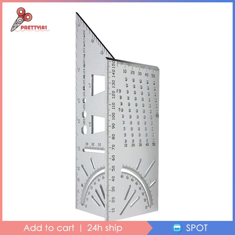 Thước Đo Gỗ Ba Chiều Góc 45 / 90 Độ Prettyia1