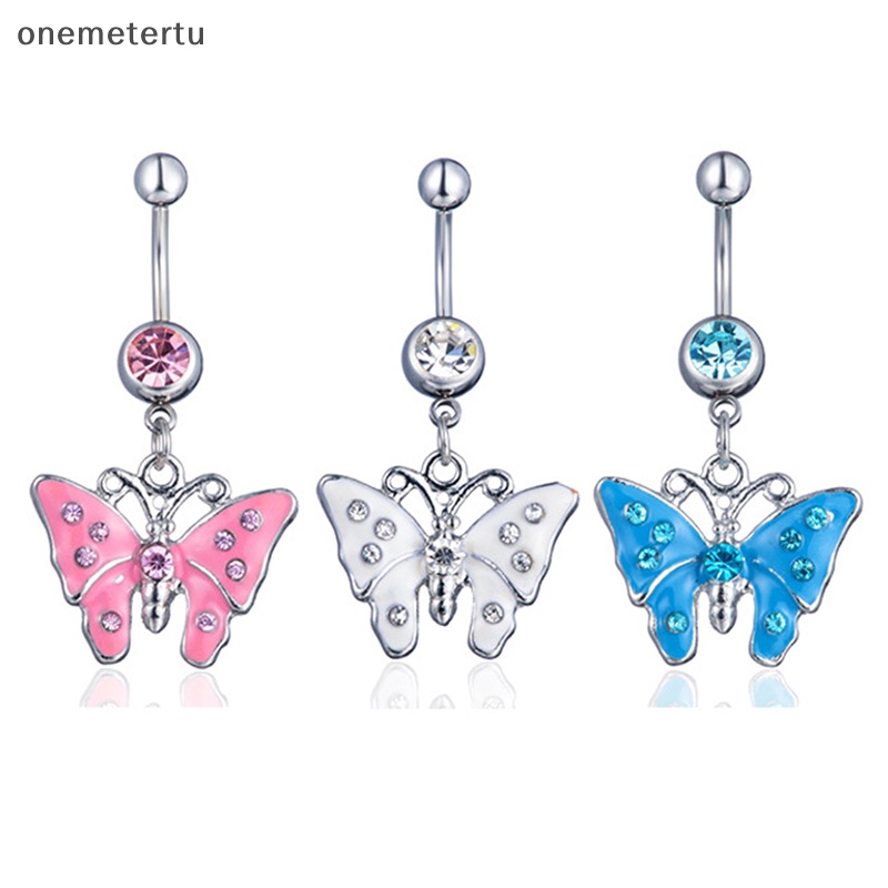 Khuyên Rốn Thép Không Gỉ Hình Bướm Đính Đá Thời Trang Cho Nữ
