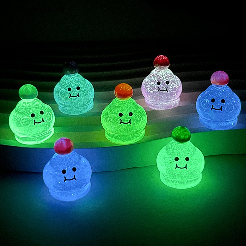 Bộ 5 Mô Hình Búp Bê Hoạt Hình Mini Bằng Resin Màu Dạ Quang Trang Trí Bảng Điều Khiển Xe Hơi DIY