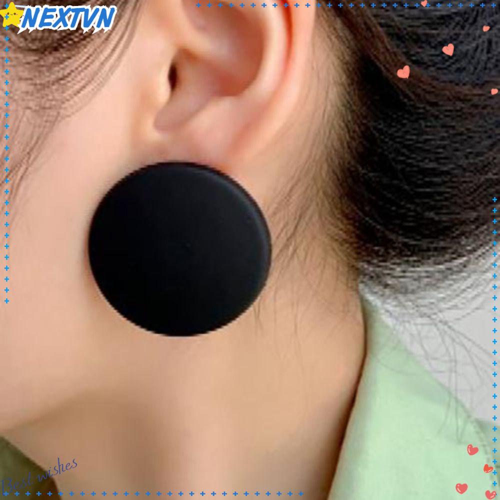 Khuyên Tai Tròn Acrylic 60s Màu Sắc Đa Dạng Phong Cách