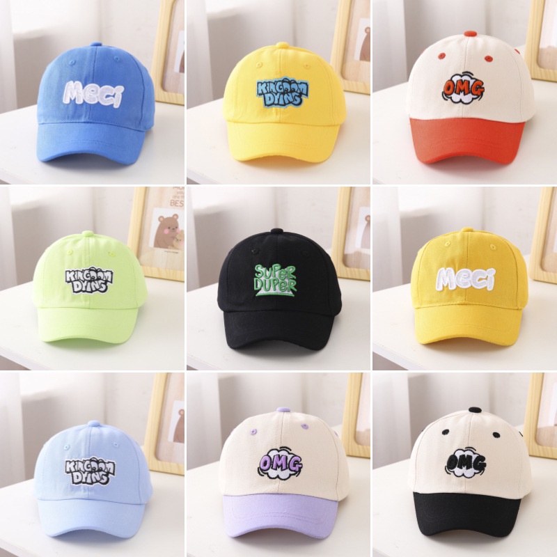 Mũ Lưỡi Trai Thêu Chữ Màu Sắc Ngọt Ngào Thời Trang Hàn Quốc Cho Bé