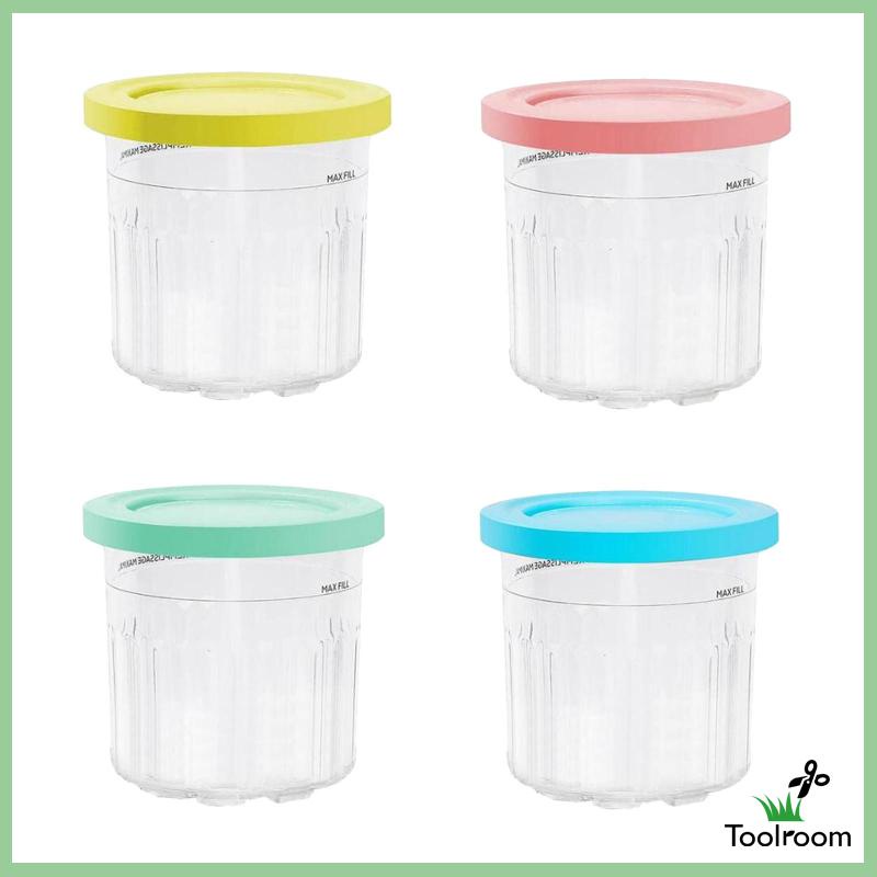 Bộ 4 Cốc Làm Kem / Tráng Miệng Chống Rò Rỉ Tiện Dụng