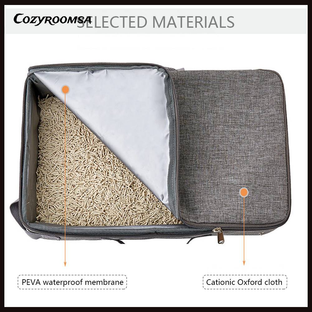 Hộp Đi Vệ Sinh Di Động Hình Chữ Nhật Có Thể Gập Lại Kèm Xẻng Cho Mèo