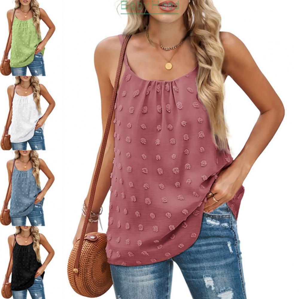 Women's Summer Velvet Ball Decor Sleeveless Tank Tops Loose Casual Camisole Vest#BBHOOD